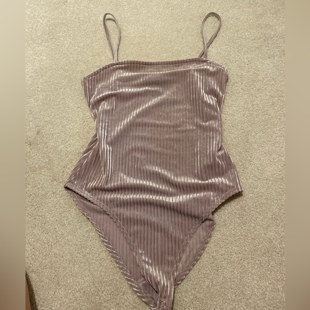Forever 21 velvet purple bodysuit